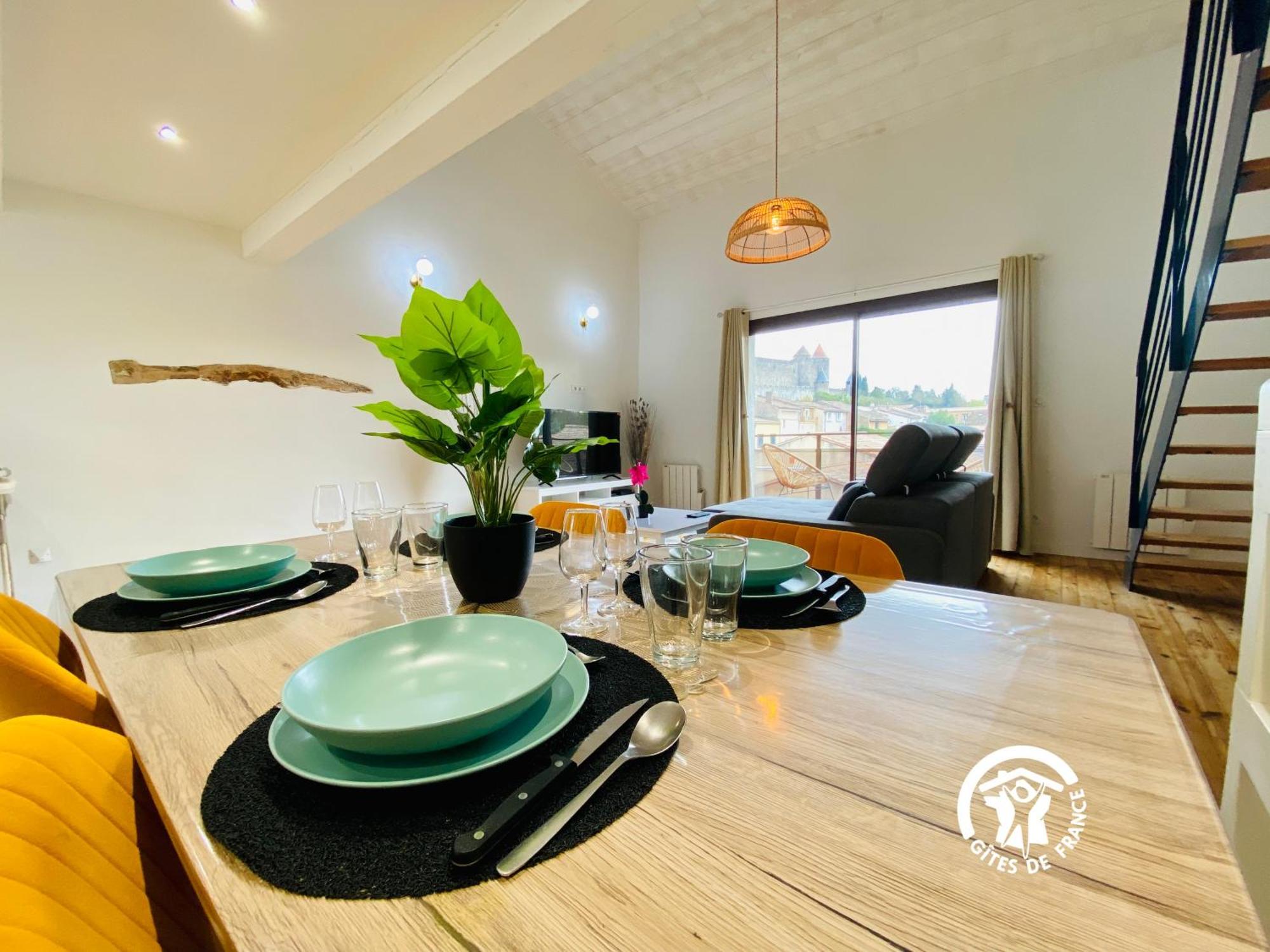 Loft Cocon Climatise - Imprenable Vue Sur Le Chateau Comtal Carcassonne Ngoại thất bức ảnh